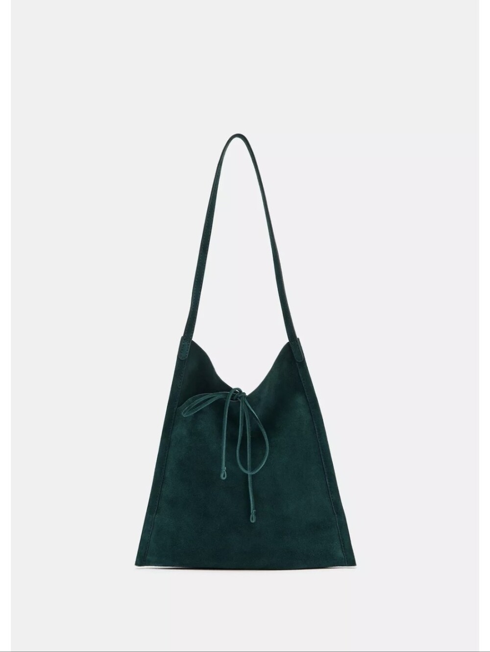 Flat Leather Mini Bag With Tie Closure